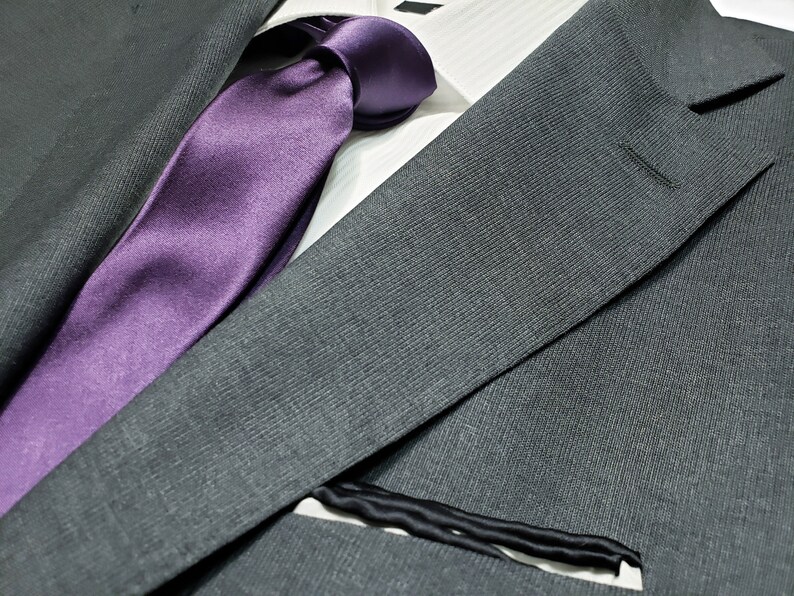 Silk Tie in Amethyst Vera Wang Eggplant Dark Purple 2 or 3 inch wide