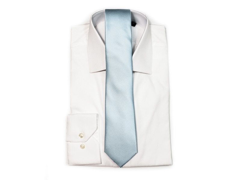 SKY BLUE Light Blue Necktie in Solid Tonal Optional Bow Tie and Pocket Square