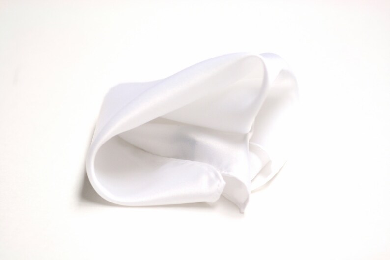 Pocket Square in Satin White image 4