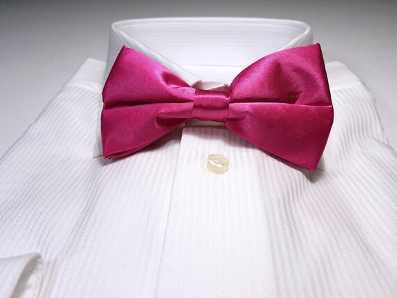 Begonia Fuchsia Pink SILK Bow Tie With Gift Box | Etsy