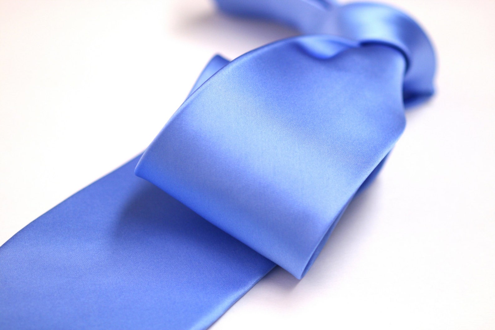 Wide Satin Silk Tie in 3.75 Inch Solid Light Blue Etsy