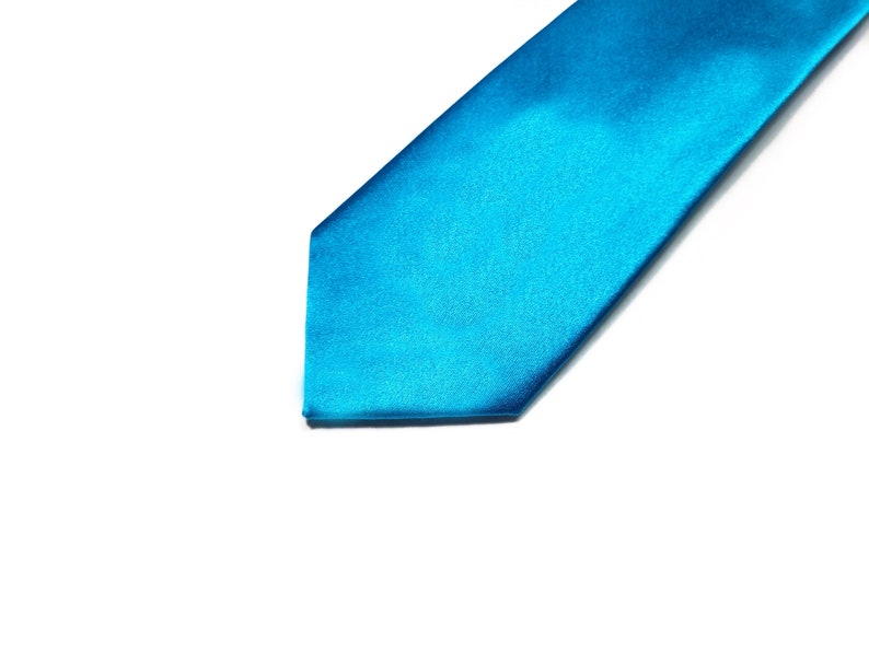 SILK Skinny Tie 2 inch in Turquoise Blue image 5