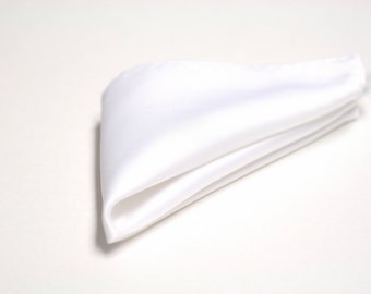 Pocket Square in Satin White