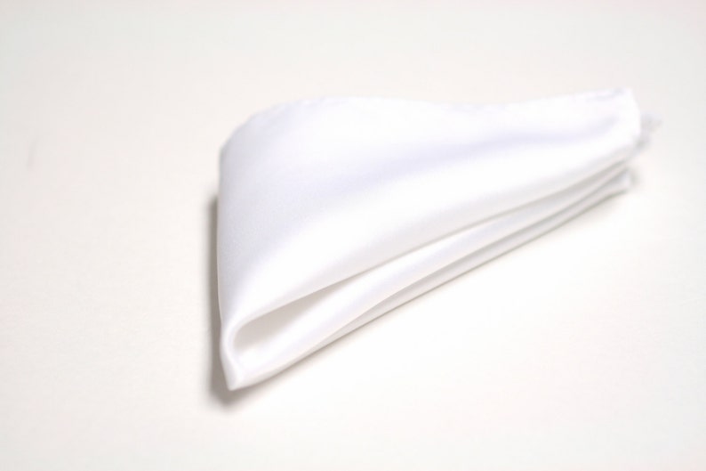 Pocket Square in Satin White image 1