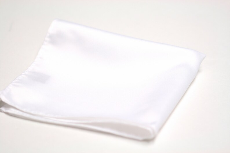 Pocket Square in Satin White image 2