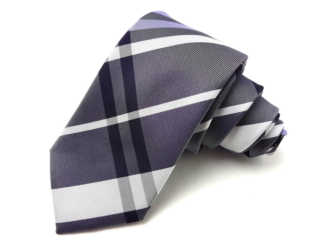 Slim Tie 2.75 Inch Plaid Check With Hydrangea Violetta Lilac - Etsy