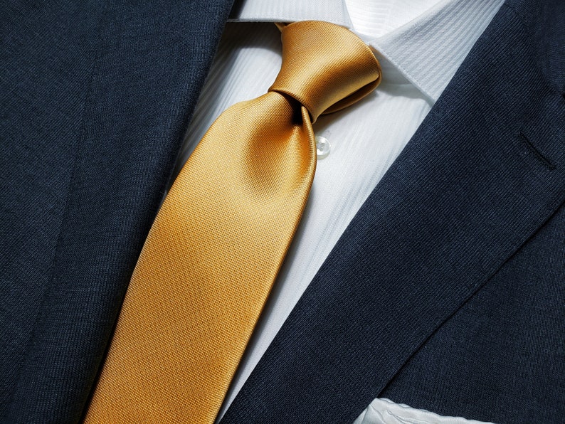 Gold Tie in Solid Textured Tonal Pocket Square and Bow Tie Etsy