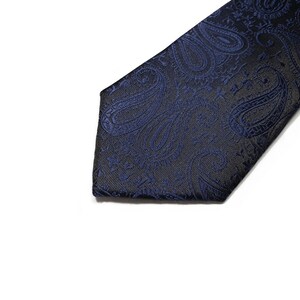 Tie 2.75 Inch Wide Paisley in Navy Blue on Black - Etsy