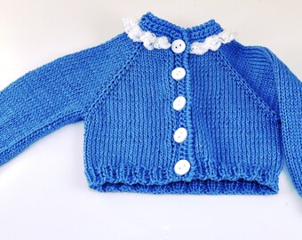 Blue Knit Cotton Sweater