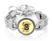 Monogram Bracelet, Personalized Gift, Vintage Look Personalized Bracelet, Initial Bracelet, Monogram Gift, Christmas Gift, Bridesmaid Gift