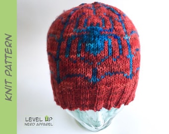 Super Arachnid reversible beanie KNITTING PATTERN || Child, Adult || Instant Download