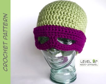 Masked Reptile beanie CROCHET PATTERN || 3 sizes || Instant Download