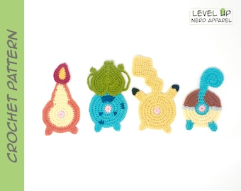 Pokébutt coasters, starter set, CROCHET PATTERN || Instant Download