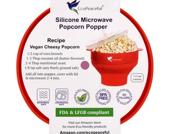 OPEN BOX - Unused - Microwave Popcorn Maker Silicone Collapsible Bowl Popcorn Popper - 100% Pure Silicone - No Fillers, BPA-free, Vegan