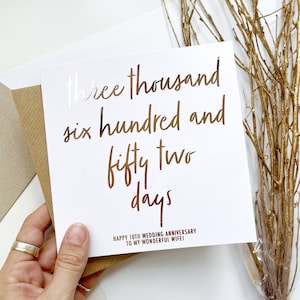 10e anniversaire de mariage | Anniversaire d'étain | Carte d'anniversaire spéciale pour mari ou femme