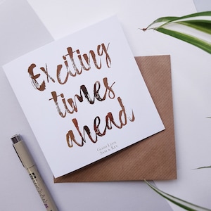 Temps passionnant à venir | Carte bonne chance | Nouvelle carte d’accueil | Nouvelle carte d’emploi | Carte déjouée personnalisée