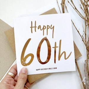 60th Foiled Birthday Card | Special personalised birthday card for friend | Grandma, Granny, Nana, Auntie, Mum Birthday card rose gold