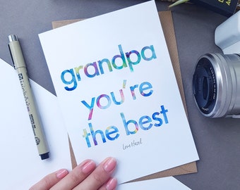 Birthday Card for Grandpa | Grandad you're the best | Granda | Pops | Personalised Card