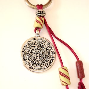 Phaestus DIsc sleutelhanger Minoïsch Crete Griekse mythologie Griekse geschiedenis Knossos