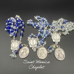 St. Monica Chaplet: Czech Crystal Beads, Miraculous Medal