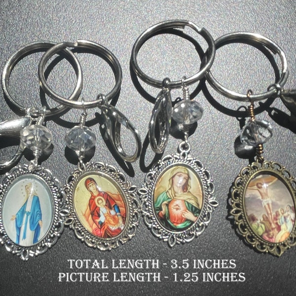 Holy Picture Key Rings. Listing is for ONE KEYCHAIN