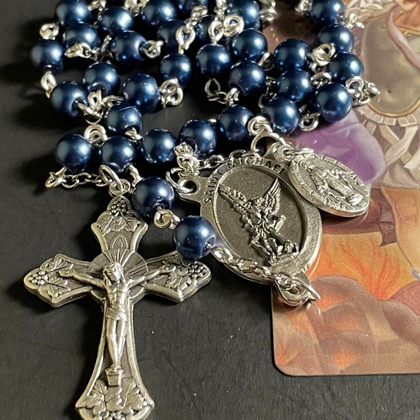 St. Michael the Archangel Chaplet in Navy Blue, Law Enforcement Chaplet. NOT a Rosary. Please read description.
