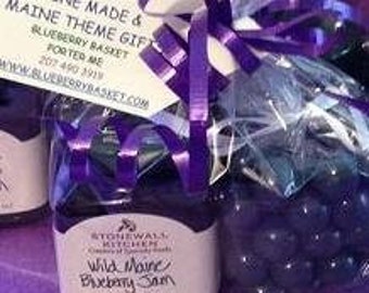 Wild Maine Blueberry Jam & Blue Chocolate covered Blueberries.. the BEST!  Love the combo!   gift-- or any time!   OUT til SEPTEMBER 2024!