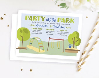 Park Birthday Party Invitation: Outdoor Celebration (Digital File)