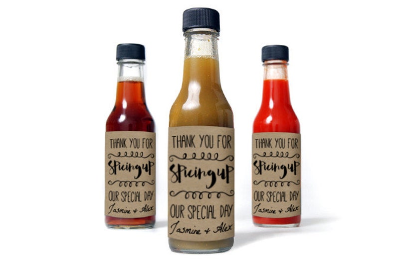 Hot Sauce Favor Labels Shower Thank You Gifts Rustic Country Etsy New