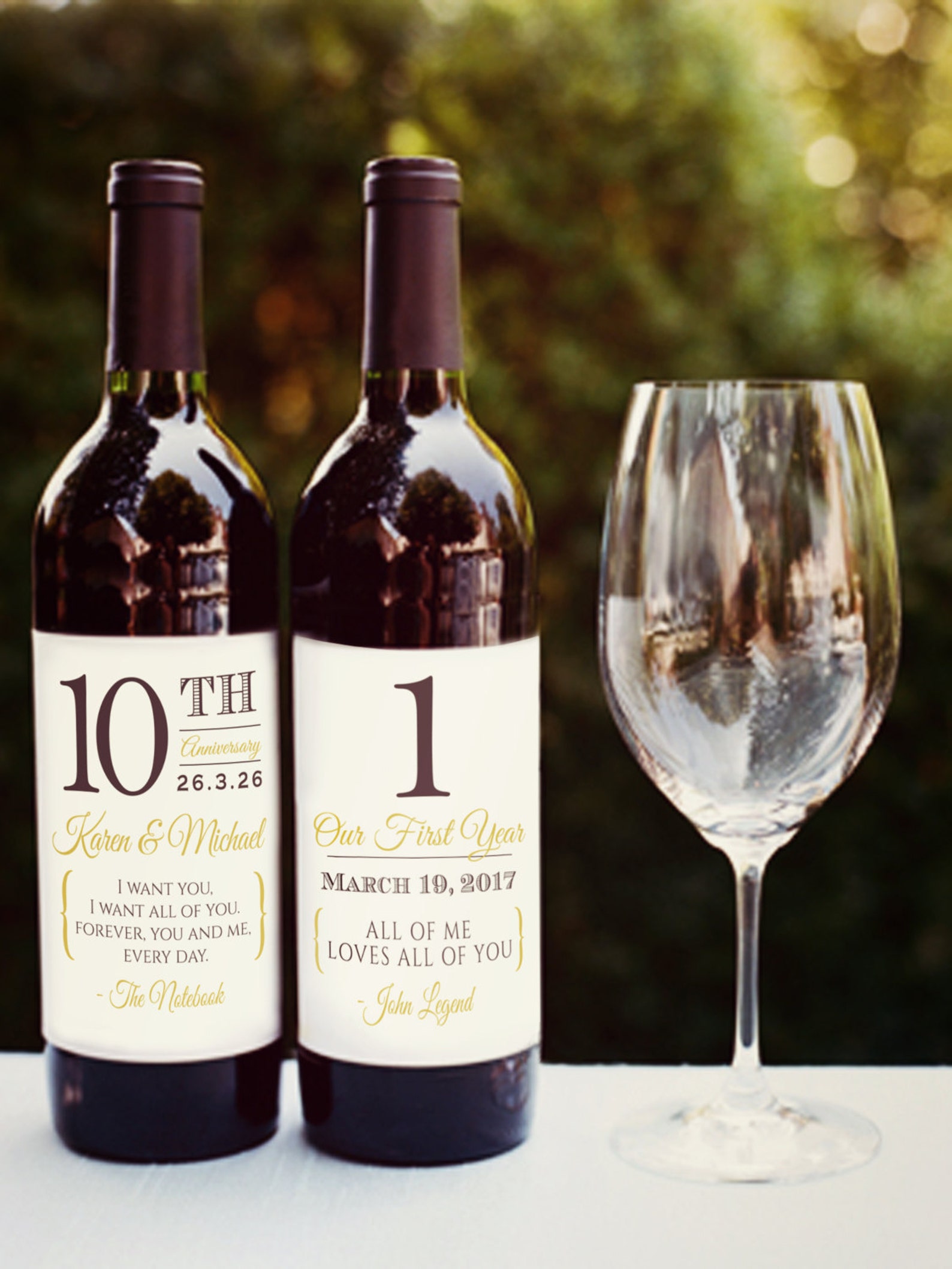 Personalized Anniversary Wine Labels Wine Wedding Favors Etsy