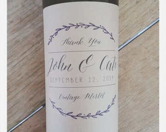 Personalized Wine Labels as Wedding Favors / Corporate Wine Labels / Shower Engagement Gifts - Pre-cut PRINTED & SHIPPED (Sets of 4)