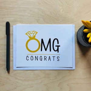 OmG Félicitations Carte, Fiançailles, Mariage, Douche
