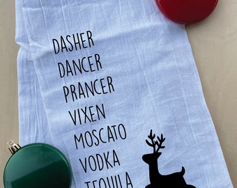 Funny Christmas Kitchen Towel, gift for her, gift for coworker, alcohol