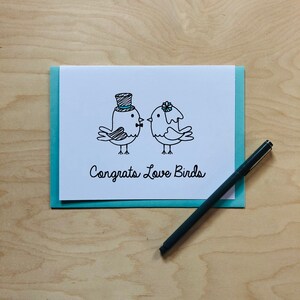 Carte de mariage - Carte de fiançailles - Carte de Félicitations - Félicitations Love Birds