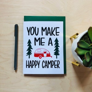 Carte camping, Randonneur, Woodsy, Happy Camper Card