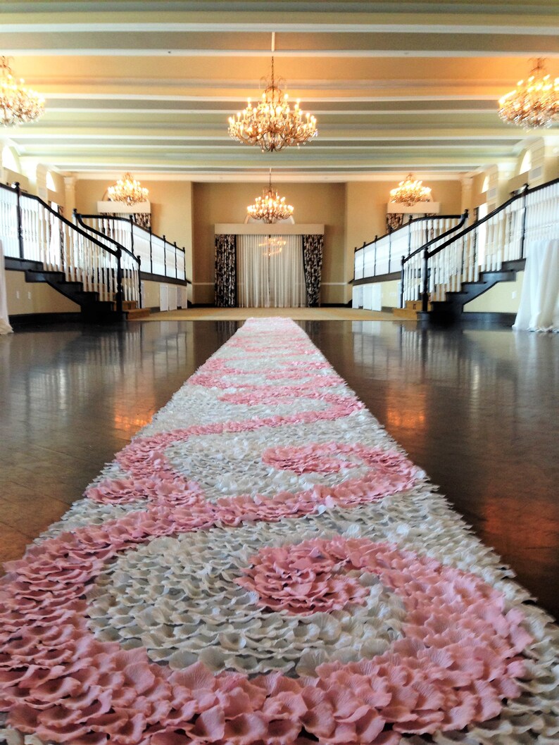 Blush Pink Swirl Aisle Runner Blush Pink Ivory Rose Petal Etsy