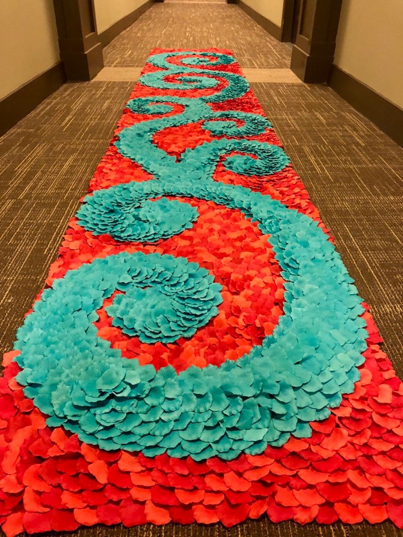 Beach Wedding Turquoise Blue Swirls On A Coral Strawberry Etsy