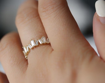 Staggered baguette ring deals