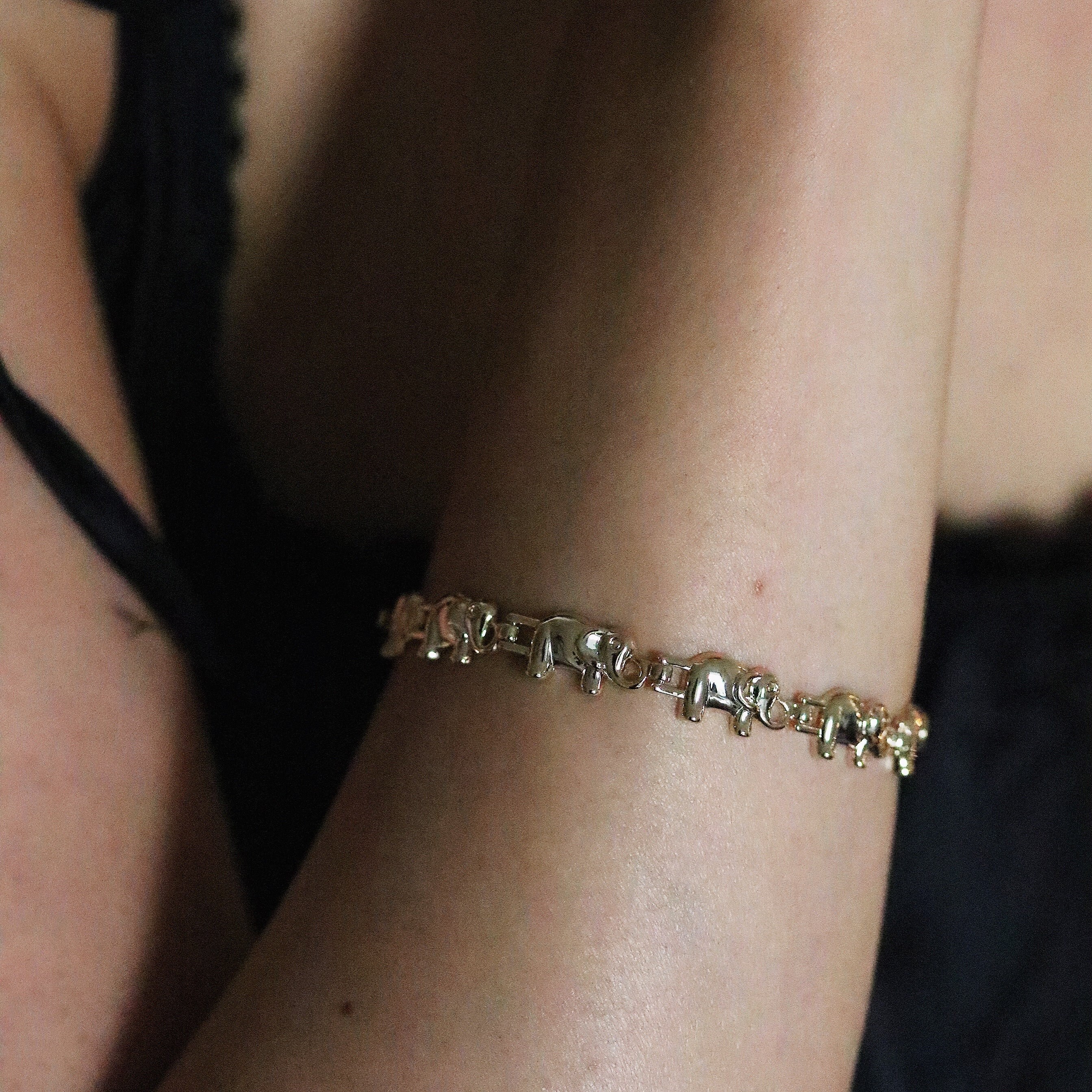 Rose gold elephant bracelet outlet