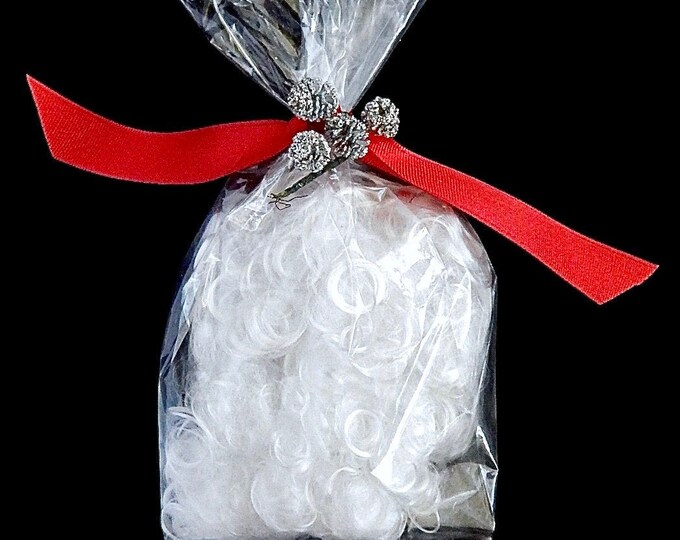 German Curly Spun Glass Angel Hair for Holiday Decorating Old Store