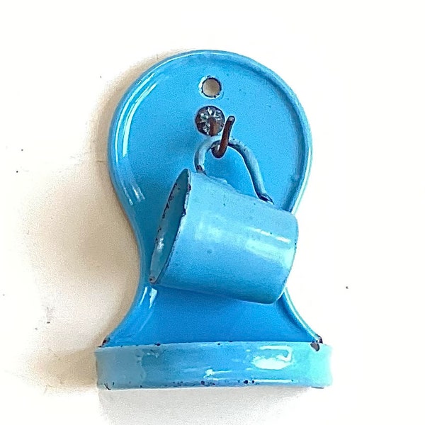 Antique German Robins Egg Blue Miniature Cup Rack with Cup