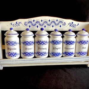 Blue Spice Jars Etsy