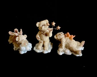 Boyds Bears Lil Wings Resin 3- Bears Goldie Haley & Poochie Vintage 2003