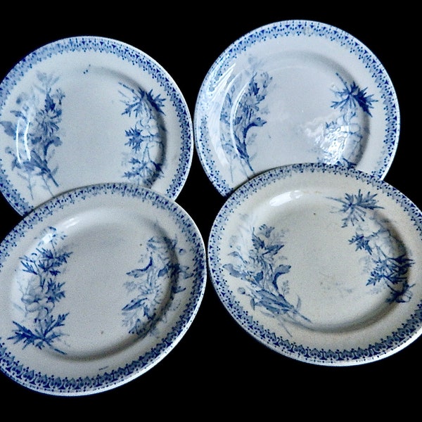 Antique Villeroy and Boch Wallerfangen Doll/Childrens  Dishes Blue Transferware  1800s