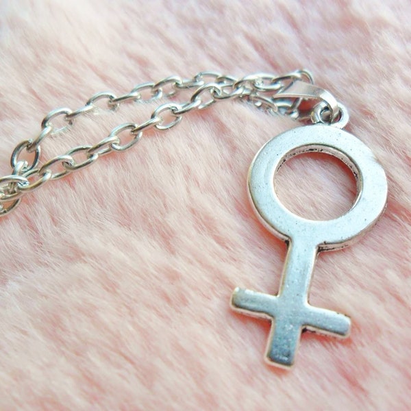 Feminist Femism Woman Girl Pendant Silver Necklace Jewellery Jewelry