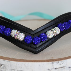 Custom Made Beaded Genuine Leather Horse Browband