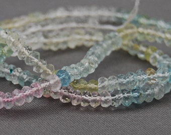 D126 - Loose Gemstone Beads, Multi-Color Aquamarine Bead Strand