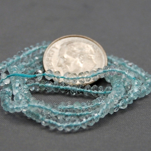 D120 - Loose Aquamarine gemstone roundel beads.