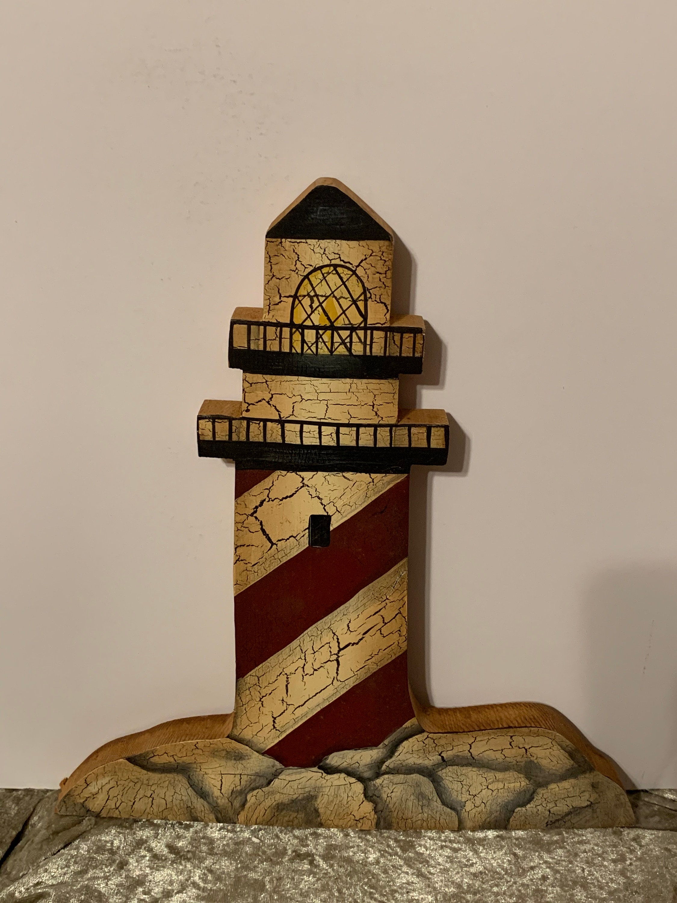 Lighthouse Decor Wall Hanging Wooden BW Etsy