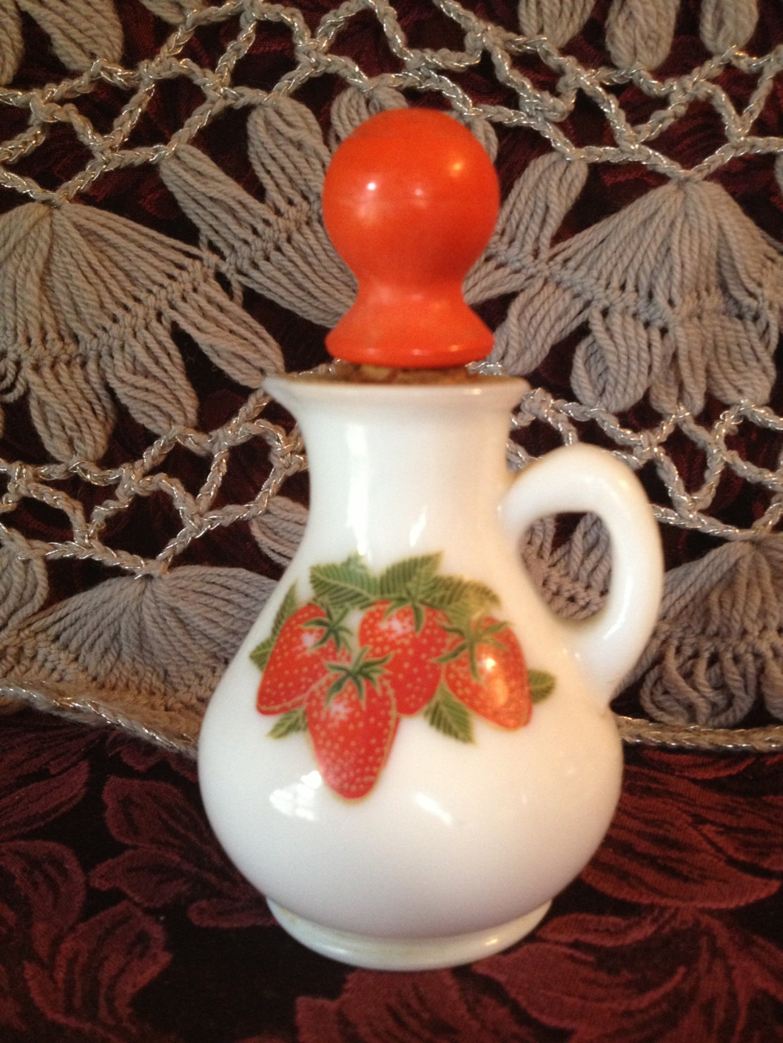 Vintage Collectible AVON Milk Glass Bottle of Strawberries Etsy